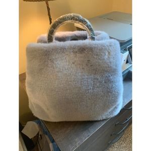 ALEX MAX CORA SOFT FUR HANDLE CONVERTIBLE TOTE HANDBAG